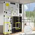 thumbnail image 3 of Shower Curtain for Bathroom,White Black and Yellow Abstract Geometric Shower Curtain 72x72 inch Waterproof Fabric Shower Curtains with 12 Hooks, 3 of 6