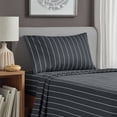 thumbnail image 4 of Mainstays 3-Piece 220 Thread Count Grey Stripe 100% Peached Cotton Dreamy Soft Bed Sheet Set, Twin/Twin XL, 4 of 7