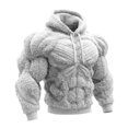 thumbnail image 2 of Joernso Men Muscle Hoodie 3D Pattern Fuzzy Pullover Muscular Long Sleeve Warm Hooded Sweatshirt for Casual Sports Streetwear Fashion, 2 of 8