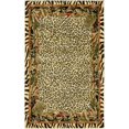 thumbnail image 1 of Unique Loom 3129927 Cheetah Botanical Border Animal Print Area Rug, 3 Feet 3 Inch x 5 Feet 3 Inch, Ivory/Black, 1 of 5