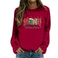 thumbnail image 1 of FYEGRE Chandail Sans Capuche pour Femmes, Col Rond, Manches Longues, Doux, Décontracté, Athlétique, Confortable, pour les Vacances, Rouge, Taille g, 1 of 4