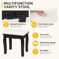 thumbnail image 4 of Makeup Vanity Table Set with 360° Rotatable Oval Mirror, 5 Drawers, Dressing Table with Padded Stool for Bedroom,Black, 4 of 10