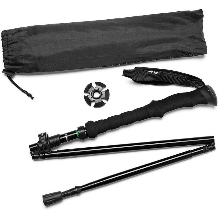 Collapsible Trekking Pole Folding Walking Stick,Travelers Adjustable Hiking  Pole Walking Cane,Portable Mobility Aid for Women Men Hikers Gift by  CLINE,Black, Trekking Poles -  Canada