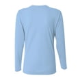 thumbnail image 2 of A4 Long Sleeve V-Neck Bird's Eye Mesh Tee For Women in Lt Blue NW3255, 2 of 3