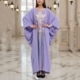 thumbnail image 2 of Uootdi Abaya Dress for Women Eid Bat Sleeve Party Dress for Women Sequins Dresses Muslim Gift Abaya Maxi Robe Moroccan Caftan, 2 of 7
