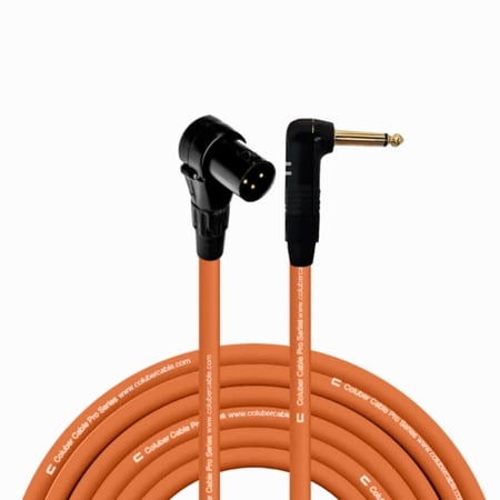 Columber Cable - Right Angle XLR Male to Right Angle 1/4" TS 3-Pin Connector