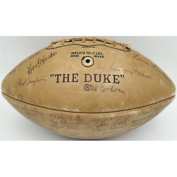 1965 NFL Champion Green Bay Packers Team Autographed Official NFL Leather "The Duke" Football With 49 Signatures Including Vince Lombardi Beckett BAS #AE36395