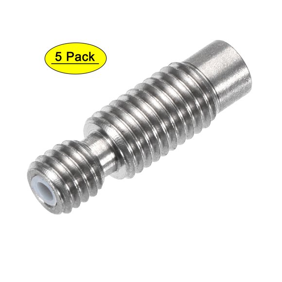 Uxcell M6x22.5mm Tubo de cuello de extrusora de 1.75mm para impresora 3D con tubo PTFE 5PCS