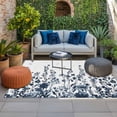 thumbnail image 2 of Blue Botanical Outdoor Rug for Patio/Deck/Porch, Non-Slip Large Area Rug 5 x 8 Ft, Dragonfly Flower Leaf Retro Ink Style Indoor Outdoor Rugs Washable Area Rugs, Reversible Camping Rug Carpet Runner, 2 of 8