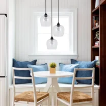 AFANQI 3-Light Brandy Glass Chandelier Modern Cluster Pendant Lamp Ceiling Fixtures