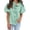 Green, variant on Endives Womens Short Sleeve Shirt Summer Fashion Ruffled Collar Striped Printed Casual Button Down Shirt Summer Sky Blue