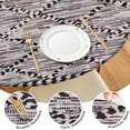 thumbnail image 4 of Black Geometric Diamond Striped Pattern Round Fitted Tablecloth with Elastic Edge,Dining Table Cover Waterproof,Outdoor Round Tablecloth for Camping,Dining,Indoor and Outdoor, 4 of 7