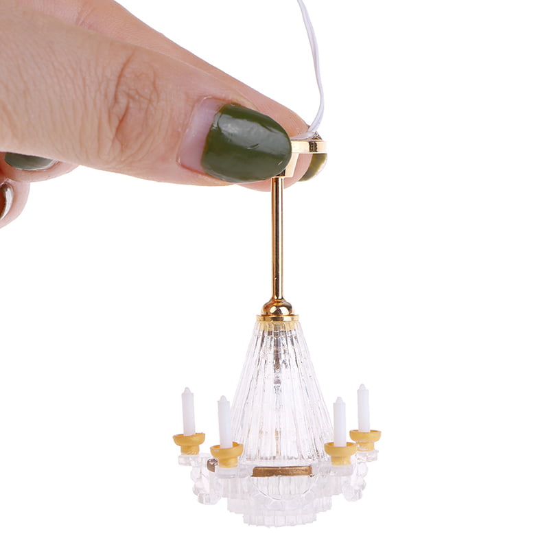 12V 1/12 Dollhouse Miniature Pretty Color Ceiling Lamp Light Droplight