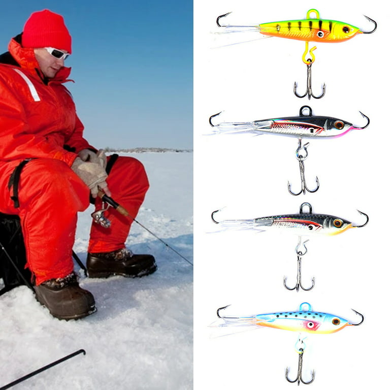Twowood 10.5g 6cm Ice Fishing Lure Vivid 3D Eyes Metal Winter Balancing  Movable Bait Hook Jigs Lures for Outdoor