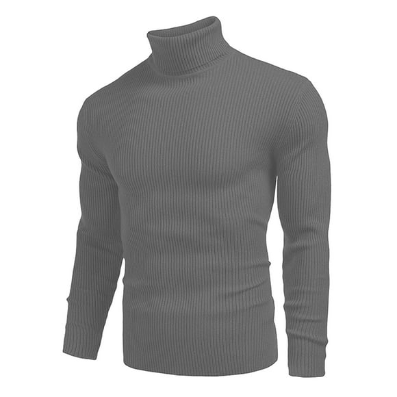 Ketyyh-chn99 Cardigan Épais en Tricot à Fermeture Éclair pour Homme avec Poches Chandail d'Automne et d'Hiver pour Homme Col Rond Chandail à Enfiler Chandail de Base Haut à Col Montant Assorti Gris Foncé,L