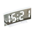 thumbnail image 4 of LED Alarm Clock Curved Surface Adjustable Light Table Decor USB Time Calendar High Definition for Bedroom Indoor Supplies White/white light, 4 of 8