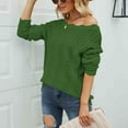 thumbnail image 4 of IROINNID Reduced Womens Sweater Round Neckline Pullover Sweater Solid Color Comfy Mid-Length Long Sleeve Hollow Knitwear Straight Socket Sweater, 4 of 7