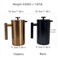 thumbnail image 2 of 34oz Stainless Steel French Press Coffee Maker with Double Wall Insulation and Copper  for Hot Cold Brew Tea, 2 of 8