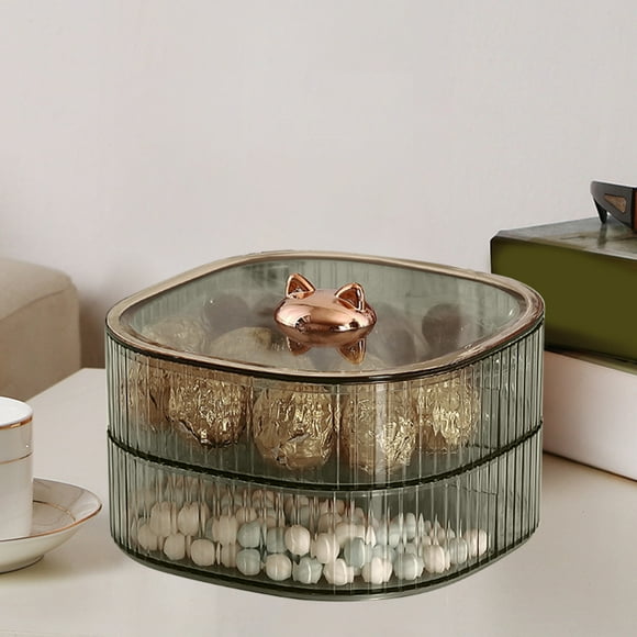 Value for Money, Transparent Rotating Candy Tray, Multilayer Compartment Storage, Acrylic Material, For Household Office, 4 Tier Candy Box, Dry Food Organizer, Kitchen Snack Holder SOPABCP