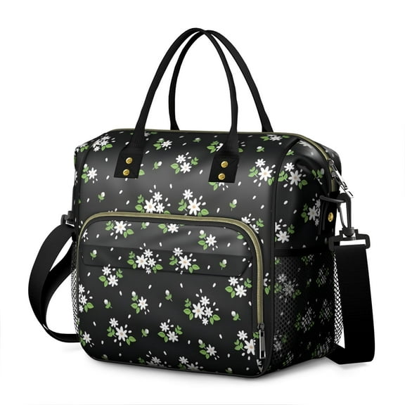 Pioneer Flower Floral Print Pattern Womens Lunch Box for Work,Insulated Large Lunch Bag for Tween and Teen,Loncheras Para Mujer,Leakproof Adult Lunch Bag for Work,Beach,Travel,Picnic,Camping