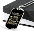 thumbnail image 3 of Retirement Plan Is Hunting Necklace Stainless Steel or 18k Gold Dog Tag 24" Chain, 3 of 8