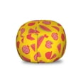 thumbnail image 1 of Fruit Storage Toy Bag Chair, Modern Graphic Pattern of Summer Pomegranate and Watermelon Slices, Stuffed Animal Organizer Washable Bag, Small Size, Earth Yellow Multicolor, by Ambesonne, 1 of 3