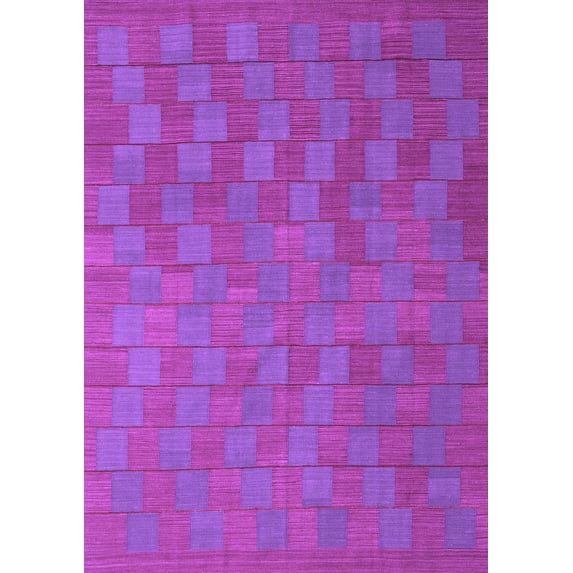 Ahgly Company Indoor Rectangle Abstract Purple Contemporary Area Rugs, 2' x 5'