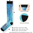 thumbnail image 3 of FREEAMG Blue Ink Marble Texture Compression Socks for Women Men,Knee High Stockings for Athletic Sports,Running,Travel, 3 of 7