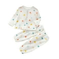 thumbnail image 1 of Plebaso Spring Summer Clothes Set for Kids Button down Shirts Long Pants Cute Lounge Suit 2 Piece Outfits, 1 of 3