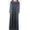 J Kara Women's Dress Plus Embellished Beaded Ball Gown Gray 20W