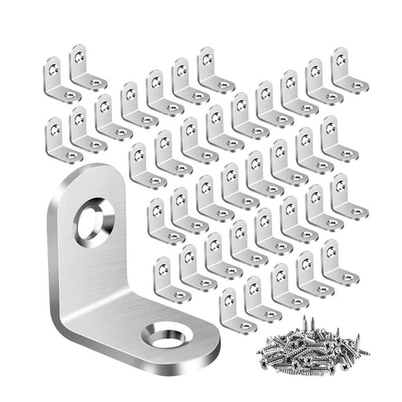 Juego de Soportes de Esquina Sunnimix Acero Inoxidable Soporte en L 40 Piezas con Tornillos