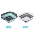 thumbnail image 4 of Unique Bargains Square Collapsible Silicone Colander with Handle Gray,Green, 4 of 6