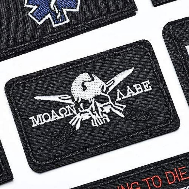 YLY Tactical Morale Embroidery Patches - 24pcs Embroidered Military Funny  Word Hook and Loop Patches for Caps, Bags, Backpacks, Gear, Uniforms, and