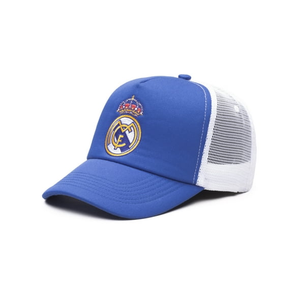 Real Madrid - Casquette à Dos Maillé Encre de Ventilateur Bleu et Blanc