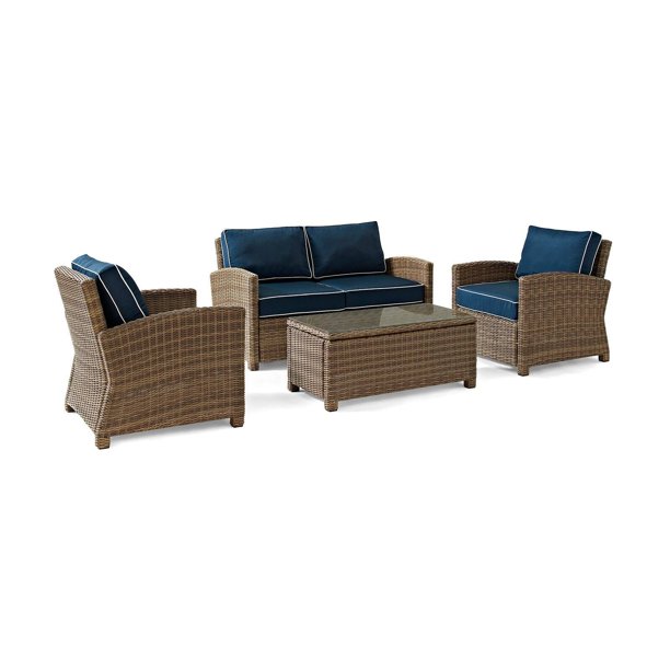 Crosley Bradenton 4 Piece Outdoor Wicker Conversation Set