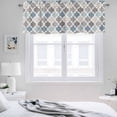 thumbnail image 3 of 2 Pack Blue Grey Valance for Window Morocco Trellis Textured Modern Art Kitchen Valance Rod Pocket Short Curtain Topper Decorative Window Treatment for Living Room Bedroom 42"x18", 3 of 8