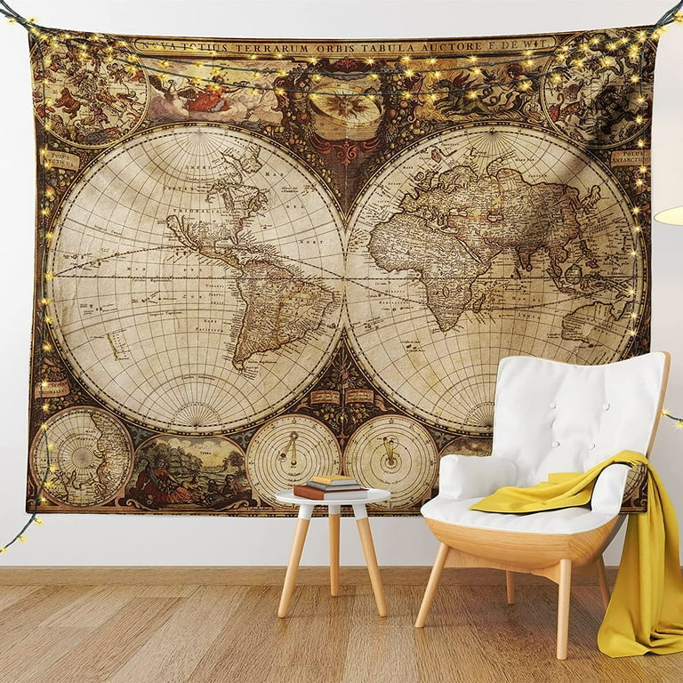 Vintage map 2025 tapestry
