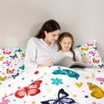 thumbnail image 5 of Homewish Kawaii Dreamy Butterfly Full Size Comforter Sets for Kids, Cute Cherry Blossoms Bedding Comforter Set, Cartoon Love Heart Reversible Bedding Sets, Ultra Soft Bedroom Decor, 3-Piece, 5 of 8