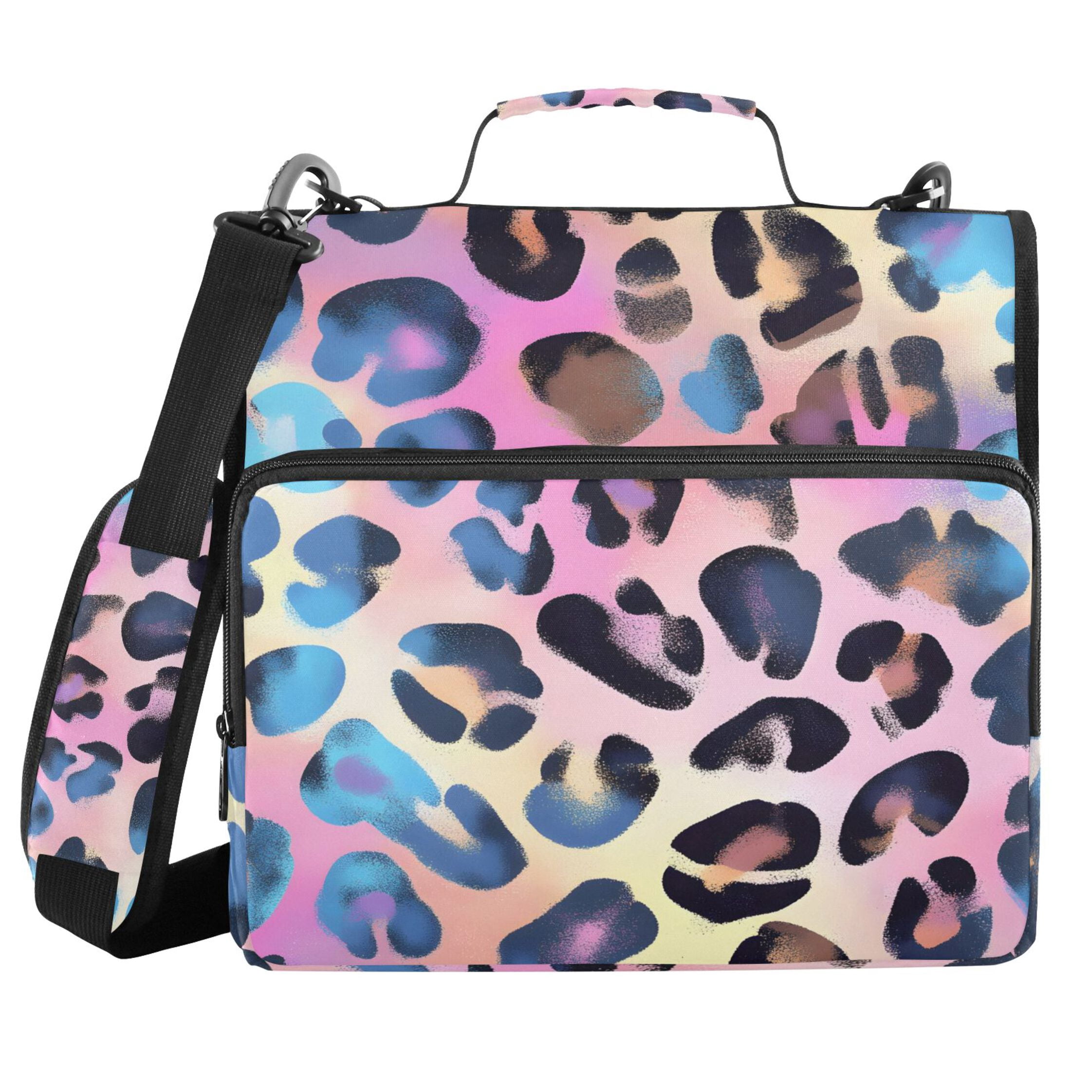 ALAZA Zipper Binder Leopard-a2 Print 3 Ring Trapper Keeper File Folder Organizer Bag