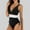 Black, variant on Women's Bikini Set, Backless Two Piece Swimsuit, Bandage Bathing Suit with Removable Padding, Solid Color Beachwear for Swimming and Vacation