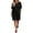 Black, variant on Summer Cotton Blend 2 Piece Sets for Women Button Henley Neck Short Sleeve Tops Drawstring Pockets Bermuda Shorts Outfits for Daily Beach Loungewear Navy