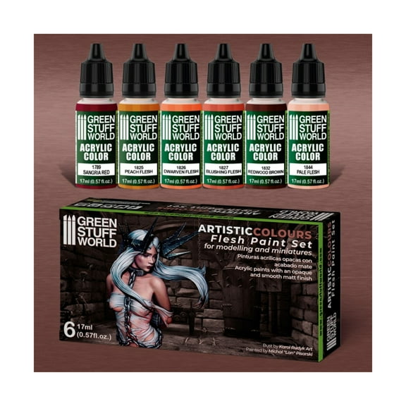 Green Stuff World Artistic Colours - Flesh Paint Set New