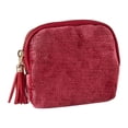thumbnail image 3 of Estuche para Pulseras Caja Portátil de Joyas Compartimentos Independientes Terciopelo Cremallera de Borla Adecuado para Mujeres Madres Oficina Vacaciones Rojo, 3 of 8