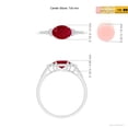 thumbnail image 5 of ANGARA Natural Horizontally Set 1 ct Ruby Engagement Ring with Trio Diamond Accents in 14K White Gold for Women (Size-7x5mm) | July Birthstone, Anniversary, Jewelry Gift for Women | Natural Ruby Ring, 5 of 9
