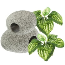 FUEENIRVA Aquarium Decor Fish Tank Hiding Cave Reptile Habitat Landscape Design 3.5x3.5x2.6in for Pets
