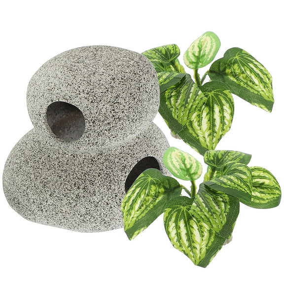 FUEENIRVA Aquarium Decor Fish Tank Hiding Cave Reptile Habitat Landscape Design 3.5x3.5x2.6in for Pets