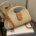 thumbnail image 3 of Bolsos cruzados para mujer bolsos con asa superior de concha tejida hecha a mano bolso de paja para mujer a la moda, 3 of 9
