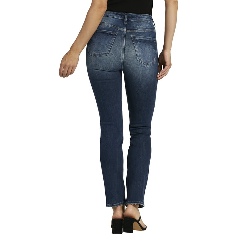 Silver Jeans Co. Women's Infinite Fit High Rise Straight Leg Jeans, Waist  Sizes XS-XL