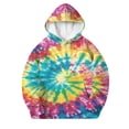 thumbnail image 3 of Tdoqot Girls Tie Dye Fashion Hoodie- Long Sleeve Casual Fall Cute Kids Pullover Sweatshirt Multicolor Size 4-14, 3 of 7
