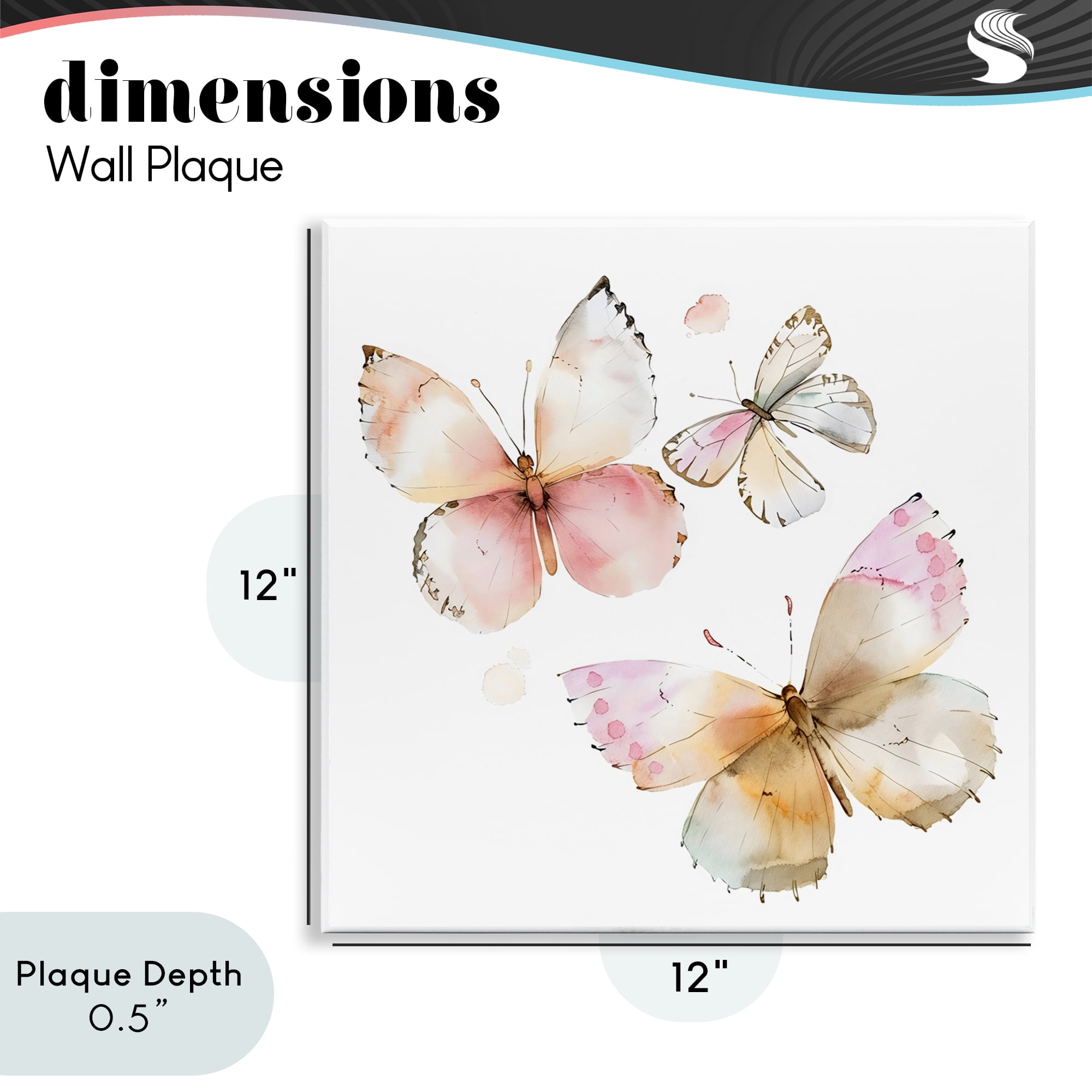 Stupell Industries Pink Watercolor Butterfly Trio Wall Plaque Art, design by Creative Studio